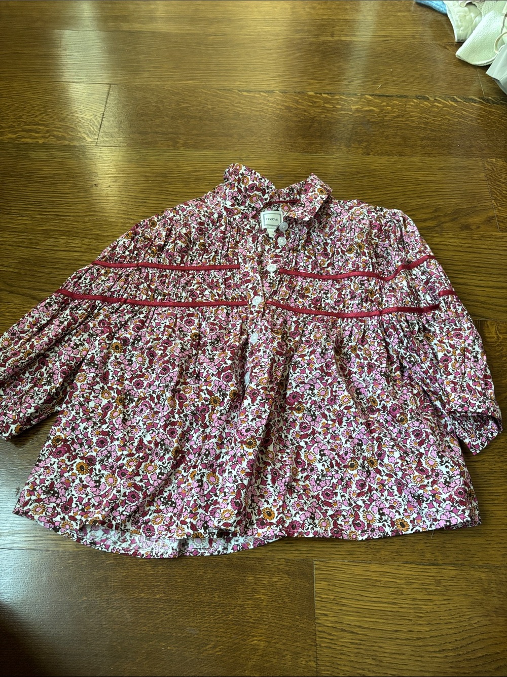 Maeve Anthropologie Floral Pink Ruffle Girls' Top